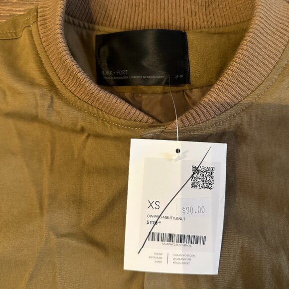 BNWT Oak+Fort Brown Bomber Jacket - Size XS - Picture 2 of 6